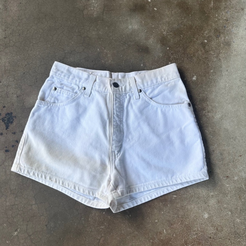 Levi's 912 Denim Shorts Womens 9 White Good Vintage Orange Tab Slim Fit USA
